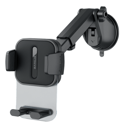 Proove Proove Telefoonhouder Crystal Clamp met Zuignap Bevestiging voor Dashboard/Voorruit Zwart voor Smartphones 4.7 - 6.9 Inch Proove 2