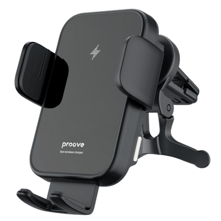 Proove Proove Triple Clamp 15W Draadloze Telefoonhouder Auto Ventilatierooster en Dashboard Zuignap – Geavanceerde Technologie voor Snelle en Veilige Oplading Proove 1