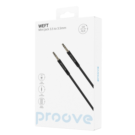 Proove Proove Weft AUX Kabel 3.5mm – 1 Meter – Nylon Gevlochten – Verwardingsvrij – Zinklegering Connectoren – Zwart – Geschikt voor Auto en Dagelijks Gebruik Proove 4