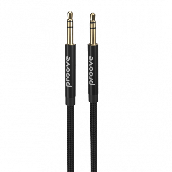 Proove Weft AUX Kabel 3.5mm – 1 Meter – Nylon Gevlochten – Verwardingsvrij – Zinklegering Connectoren – Zwart – Geschikt voor Auto en Dagelijks Gebruik - VCTparts.nl