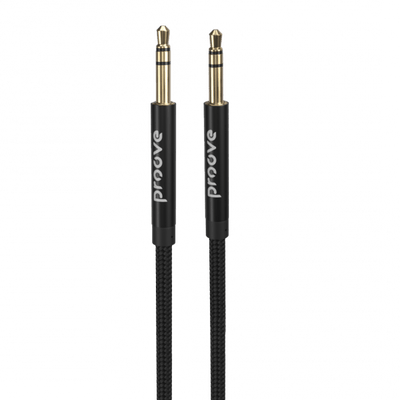 Proove Weft AUX Kabel 3.5mm – 1 Meter – Nylon Gevlochten – Verwardingsvrij – Zinklegering Connectoren – Zwart – Geschikt voor Auto en Dagelijks Gebruik
