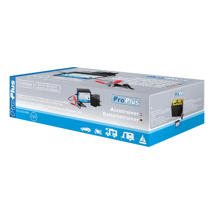 ProPlus ProPlus Accutrainer 230V naar 12V 10 - 250AH Adapter Oplader met Accuklem PAT Europe 2
