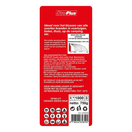 ProPlus Brandblusser 750ml AB F schuim vorstbestending - VCTparts.nl