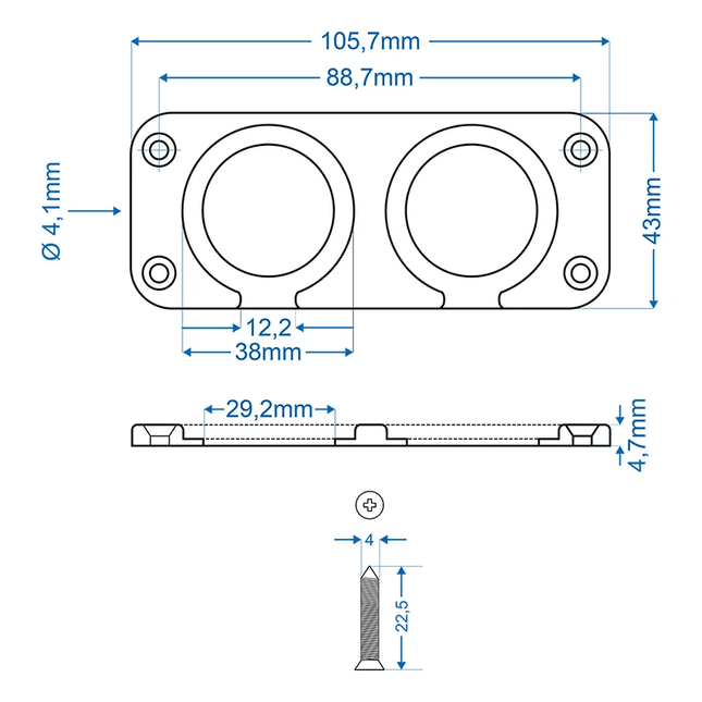 ProPlus Inbouw- / Installatieframe Tweevoudig - Dubbel Inbouwframe voor Auto Middenconsole en Dashboard - VCTparts.nl