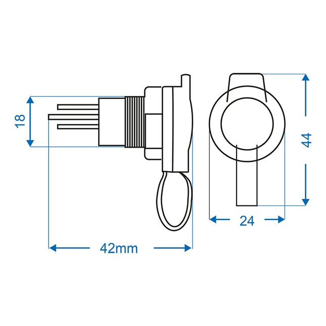 ProPlus Inbouwdoos DIN 12V/24V-16A – Stroomvoorziening Sigarettenaansteker - VCTparts.nl