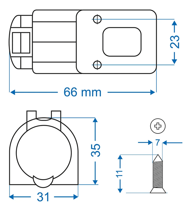 ProPlus Opbouwdoos DIN 12V/24V-16A - Stof- en Waterdicht Voor Voertuigen Caravans en Boten - VCTparts.nl