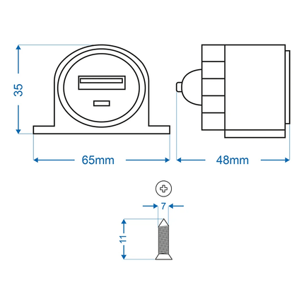 ProPlus USB-Opbouwstekkerdoos Type A 2100mA - 12V/24V Laadcontactdoos voor Voertuigen - VCTparts.nl