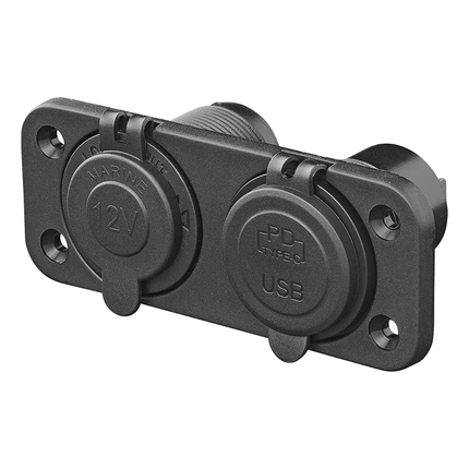 ProPlus Inbouw Kit 12V Stekkerdoos met 2x USB C Snellader 3A voor Auto - VCTparts.nl