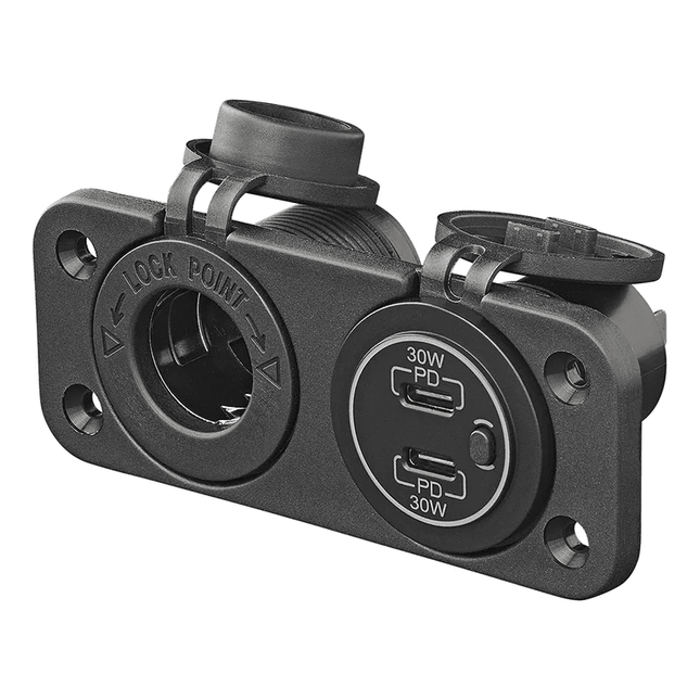 ProPlus Inbouw Kit 12V Stekkerdoos met 2x USB C Snellader 3A voor Auto - VCTparts.nl