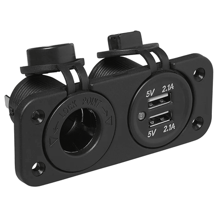 ProPlus ProPlus Inbouw kit: Stekkerdoos DIN + USB poort dubbel type A 2x2100mA - 12V/24V PAT Europe 1