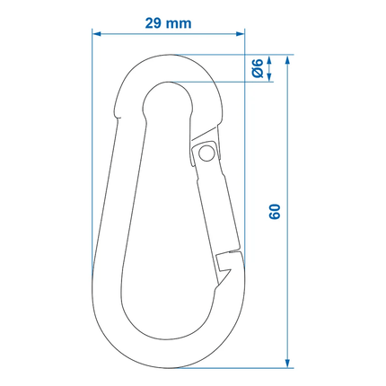 ProPlus ProPlus Karabijnhaak Metaal 6x60mm - 2 stuks Sterke Bevestigingshaak Carabijn Musketon PAT Europe 2
