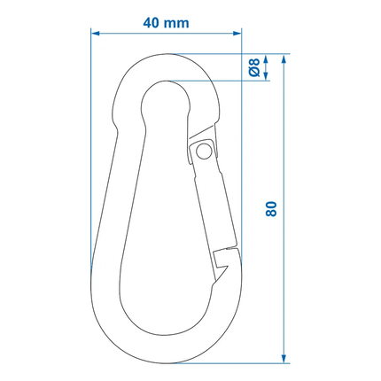 ProPlus ProPlus Karabijnhaak Metaal 8x80mm - 2 stuks Sterke Bevestigingshaak Carabijn Musketon PAT Europe 3