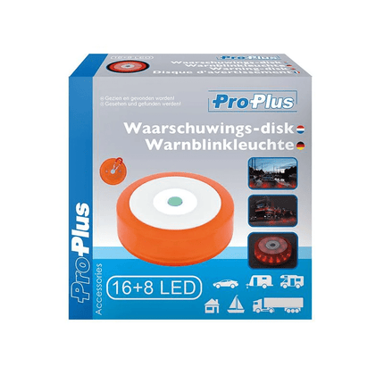 ProPlus Magnetische Waarschuwings - disk schijf 16+8 LED Oranje - VCTparts.nl