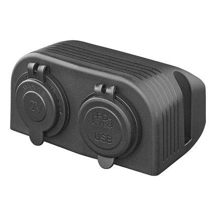 ProPlus Opbouw Kit 12V Stekkerdoos met 2x USB C Snellader 2 Weg 3A voor Auto - VCTparts.nl