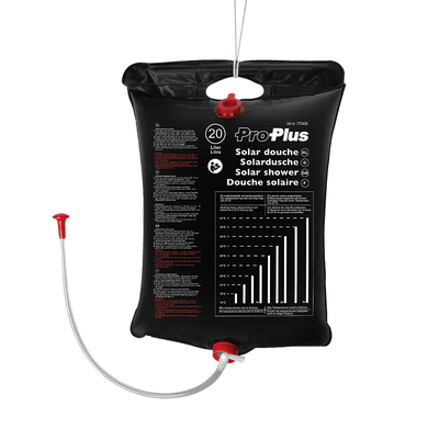 ProPlus Solar Douche 20L Campingdouche Lichtgewicht incl. Douchekop Reis Douche Zak
