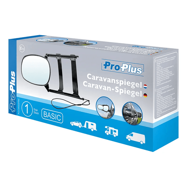 ProPlus Universele Grote Opzetspiegel Caravanspiegel Verstelbare Spiegel - Basic voor 4x4 Camper en Bestelwagen - Eenvoudige Montage - E - gekeurd - VCTparts.nl