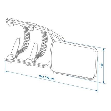 ProPlus ProPlus Universele Opzetspiegel Caravanspiegel Basic PM – Verstelbare Spiegel voor 4x4 Camper en Bestelwagen - Eenvoudige Montage - E - gekeurd PAT Europe 3