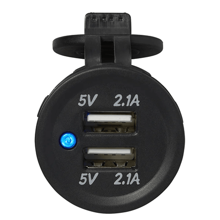 ProPlus ProPlus USB - Inbouwdoos Tweevoudig Type A 2x2100mA 12V/24V - Laadcontactdoos met Dop PAT Europe 4