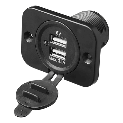 ProPlus USB-Inbouwdoos Tweevoudig Type A 3100mA - 12V/24V Laadcontactdoos met Bevestigingsmateriaal