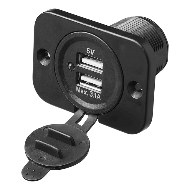 ProPlus USB - Inbouwdoos Tweevoudig Type A 3100mA - 12V/24V Laadcontactdoos met Bevestigingsmateriaal - VCTparts.nl