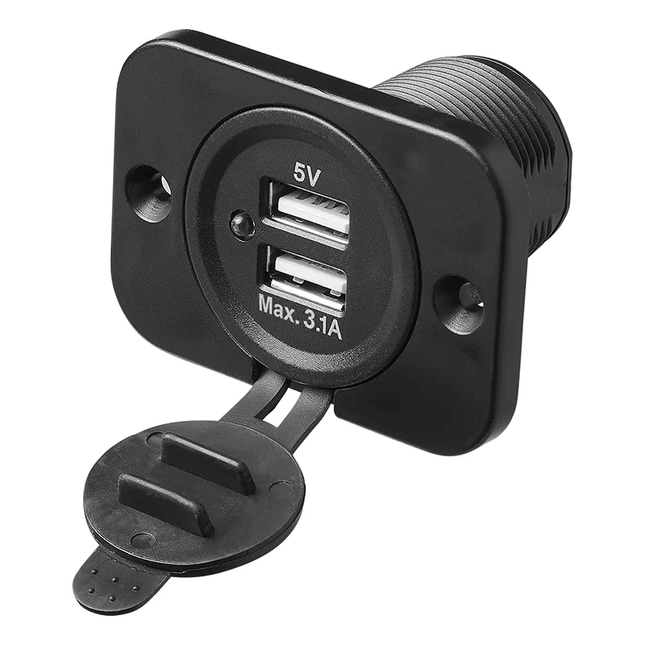 ProPlus USB - Inbouwdoos Tweevoudig Type A 3100mA - 12V/24V Laadcontactdoos met Bevestigingsmateriaal - VCTparts.nl