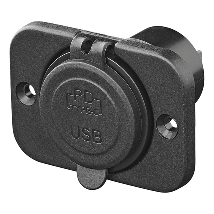 ProPlus USB Snellader Inbouw Type C 2 Weg 12V 24V met Montageplaat - VCTparts.nl