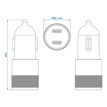 ProPlus ProPlus USB Snellader Type C 2 - weg 12V/24V 3100mA - Universele Autolader PAT Europe 3