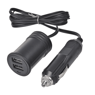 ProPlus Verlengkabel 1M met USB Lader 2-weg Type A – 12V/24V USB Splitter 3A