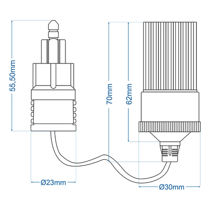 ProPlus ProPlus Verloopkabel DIN Stekker naar Sigarettenaanstekerdoos – 15cm Adapterkabel 12V/24V Max. 8A PAT Europe 2