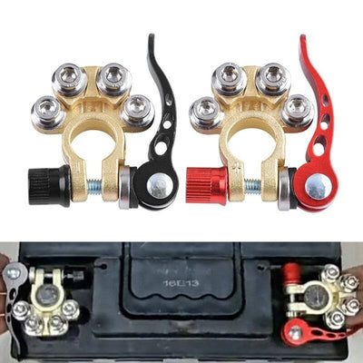 Quick Release Auto Accu Kabel Connector Rood en Zwart (set)
