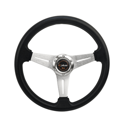 VCTparts Race Stuurwiel Aluminium met Claxon Knop 14inch / 350mm Quick Release Zilver NORGOS 2