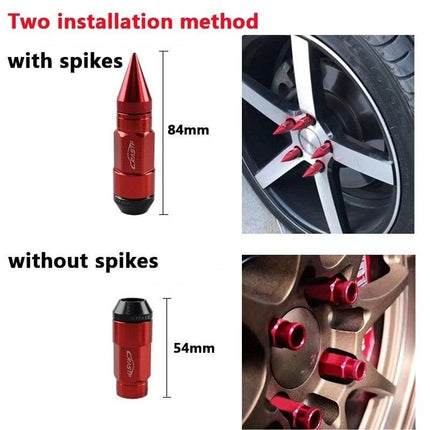 VCTparts Racing Wielmoeren M12x15 Spiked Lug Nuts - Rood (Set 20) [Wielbouten - Race Moeren] NORGOS 3