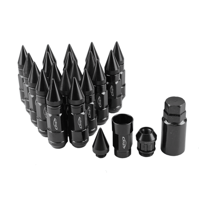 Racing Wielmoeren M12x15 Spiked Lug Nuts zwart (Set 20) [Wielbouten - Race Moeren]