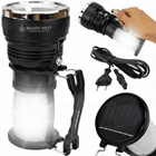 ReadyNest ReadyNest Solar LED Handlamp Zaklamp Lantaarn met 4 Functies – Oplaadbare Ronde Noodlamp Zonnepaneel of Stekker Fortrade 1