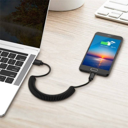 VCTparts Rekbare USB naar USB - C Krulsnoer Veer 1 Meter Wit NORGOS 5