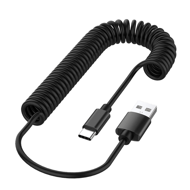 VCTparts Rekbare USB naar USB - C Krulsnoer Veer 1 Meter Zwart NORGOS 9
