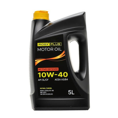 RIDEX PLUS Active Defense 10W-40 Semi-Synthetische Motorolie 5 Liter - Betrouwbare Dagelijkse Motorbescherming