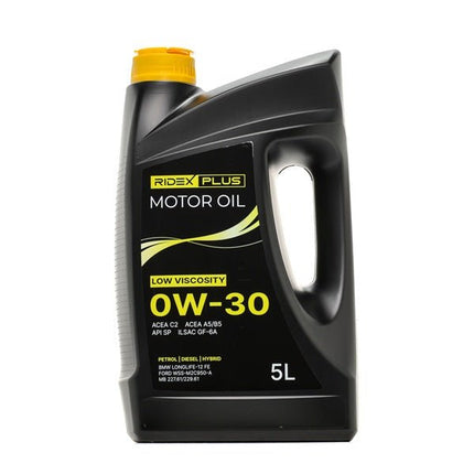 Ridex Plus RIDEX PLUS Low Viscosity 0W - 30 Volsynthetische Motorolie 5 Liter - Maximale Brandstofefficiëntie en Motorbescherming Ridex 1