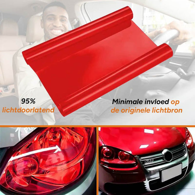 Rode Achterlicht Folie Auto – 30x60cm Smoke Tint Wrap Vinyl – Achterlicht Sticker Tuning Film Rood - VCTparts.nl