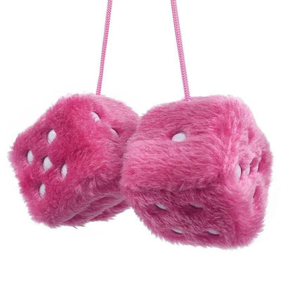 Roze Binnenspiegel Hanger Dobbelstenen Dobbelsteentjes Spiegel - Roze