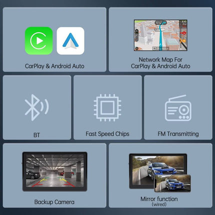 VCTparts Smart Navigatiesysteem Touchscreen Scherm met Zuignap 7inch Scherm [Draadloos Apple Carplay & Android Auto] NORGOS 8