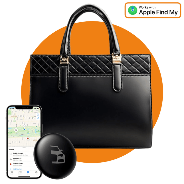 VCTparts Smart Tag Bluetooth/GPS Handtas Tracker – Bescherm je Tas met Tracer Maps en Zoek Mijn App iOS/iPhone – Zwart Mega - Creations 1