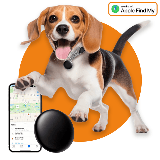 VCTparts Smart Tag Bluetooth/GPS Hondentracker – Volg je Huisdier met Tracer Maps en Zoek Mijn App iOS/iPhone – Zwart Mega - Creations 1
