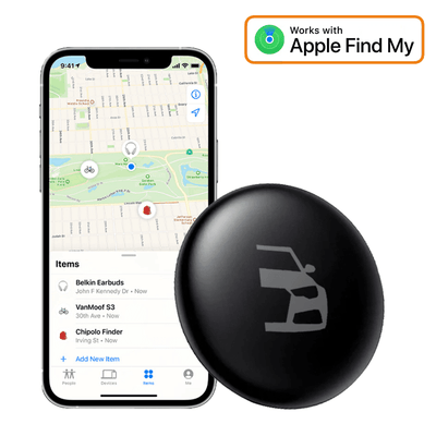 Smart Tag Bluetooth/GPS Locatie Tracker Tracer Maps en Anti-Diefstal Functie - Werkt met Zoek Mijn App - IOS/iPhone zwart