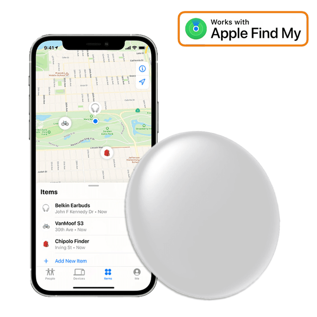 VCTparts Smart Tag Bluetooth/GPS Locatie Tracker met Live Tracer Maps en Anti - Diefstal Functie - Werkt met Zoek Mijn App - IOS/iPhone - Wit NORGOS 4