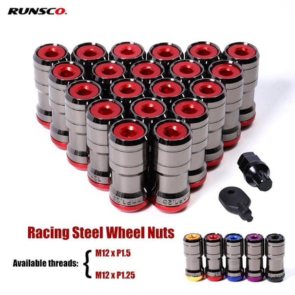 VCTparts Stalen Wielmoeren Lug Nuts met Heptagon Slotbouten - M12x15 Rood NORGOS 2