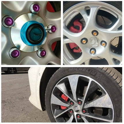 VCTparts Stalen Wielmoeren Lug Nuts met Heptagon Slotbouten - M12x15 Rood NORGOS 6