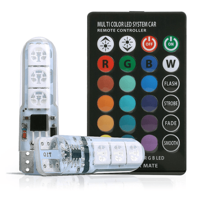 T10 led Bluetooth RGBW (set) [W5W led met afstandbediening] [Wit - Blauw - Rood - Groen]
