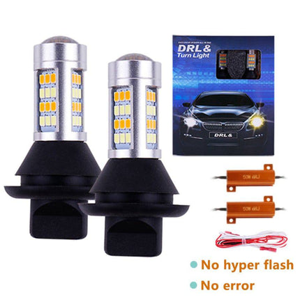 VCTparts T20 7440 LED Dagrijverlichting DRL Wit met Knipperlicht Geel W21W Canbus (set) NORGOS 10