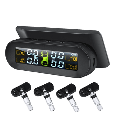 TPMS Auto Bandenspanningsmeter Alarm Waarschuwing Display op Zonne-energie - Interne Sensor